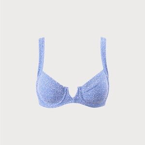 Berlook Blue Jacquard Underwire Bikini Top